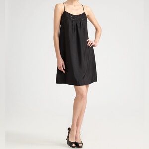 Eileen Fisher Silk Beaded Slip Dress Large